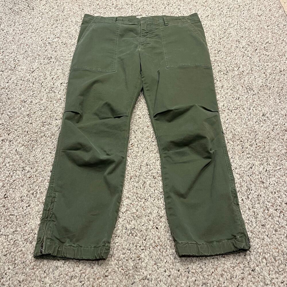 Nili Lotan Cropped Military Pant 12 Green Casual Gorpcore Utility Cotton